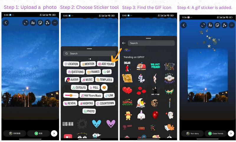 add gif sticker to background