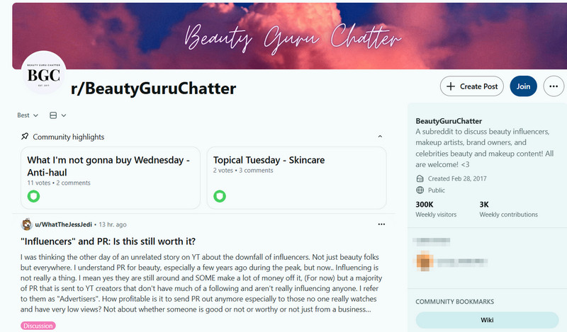 r/BeautyGuruChatter Social Media Girls forum