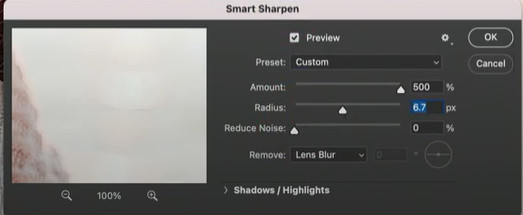 photoshop smart sharpen