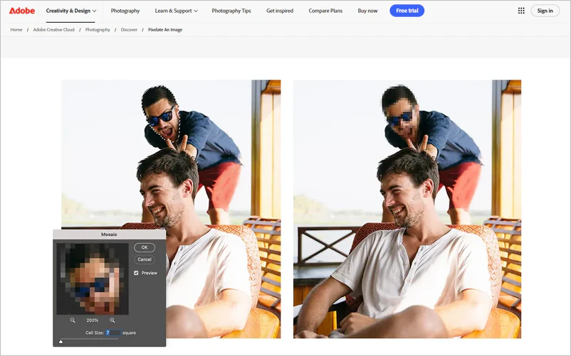how to pixelate an image in photoshop
