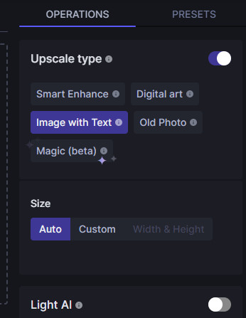 configure upscaling parameters